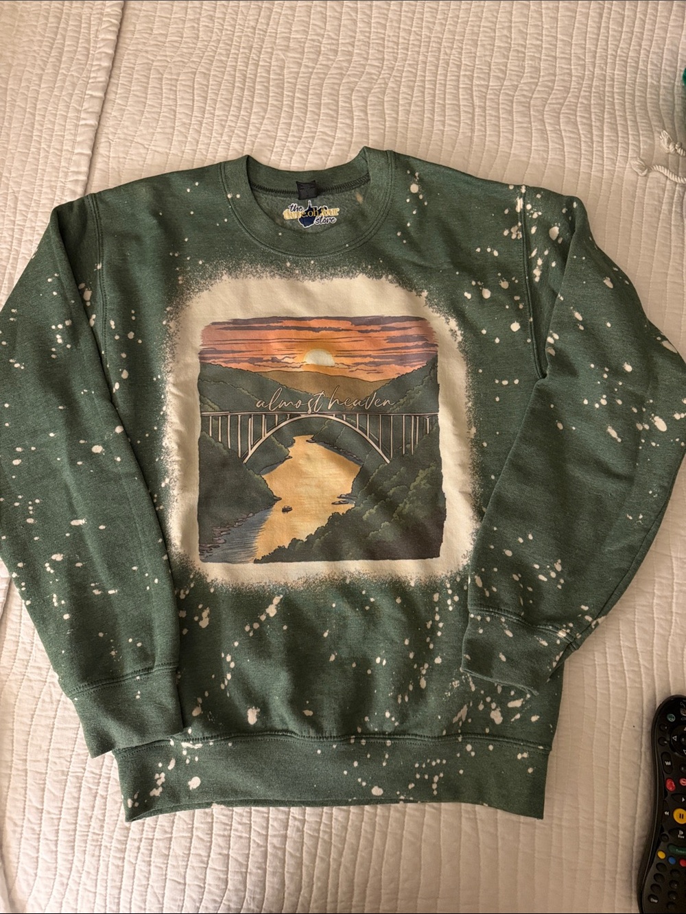 Almost Heaven Green Graphic Crewneck Sweatshirt